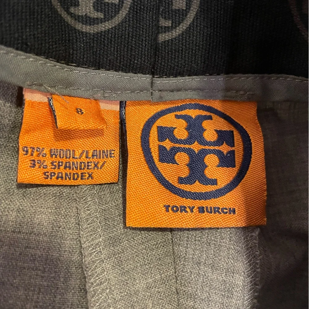 Tory Burch Gray Wool Wide Leg Dress Pants Size 8